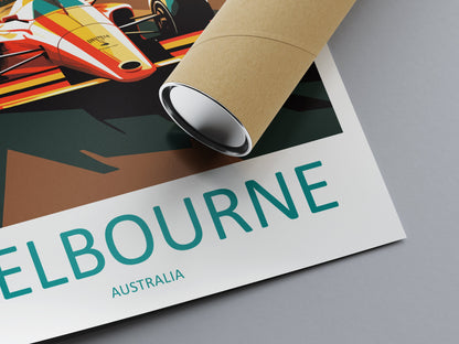 Melbourne Travel Print Wall Decor Melbourne Circuit Poster Motorsport Travel Print Art Print Racing Illustration Australia Race Travel Art
