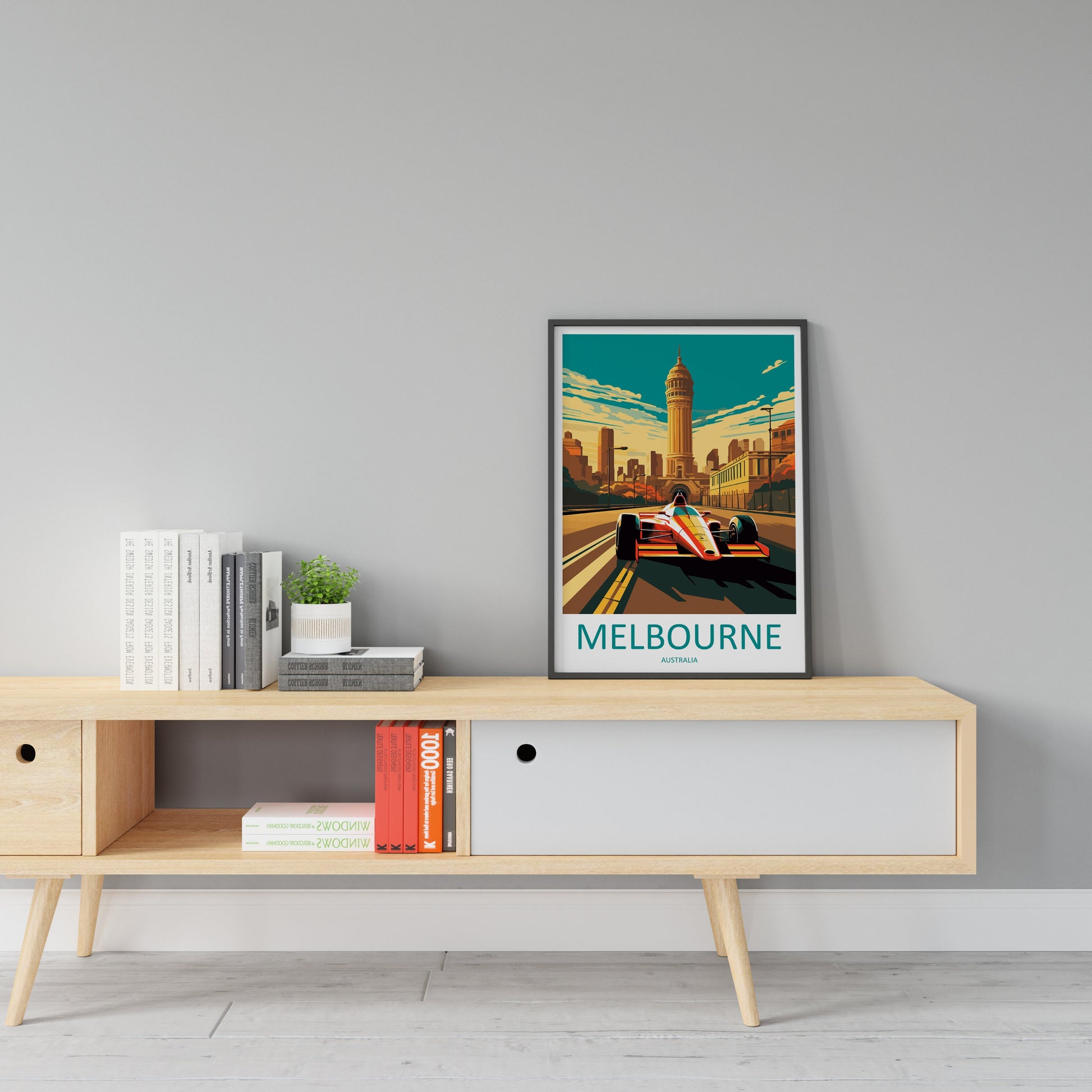 Melbourne Travel Print Wall Decor Melbourne Circuit Poster Motorsport Travel Print Art Print Racing Illustration Australia Race Travel Art