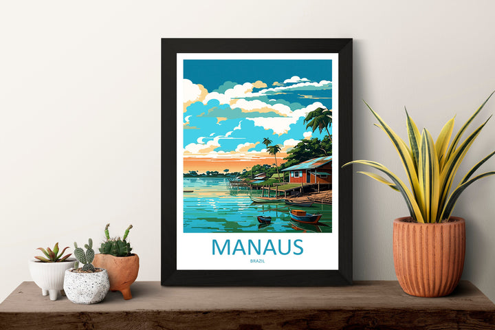 Manaus Travel Print Wall Art Manaus Wall Hanging Home Decor Manaus Gift Art Lovers Wall Art Print Art Brazil Travel Poster