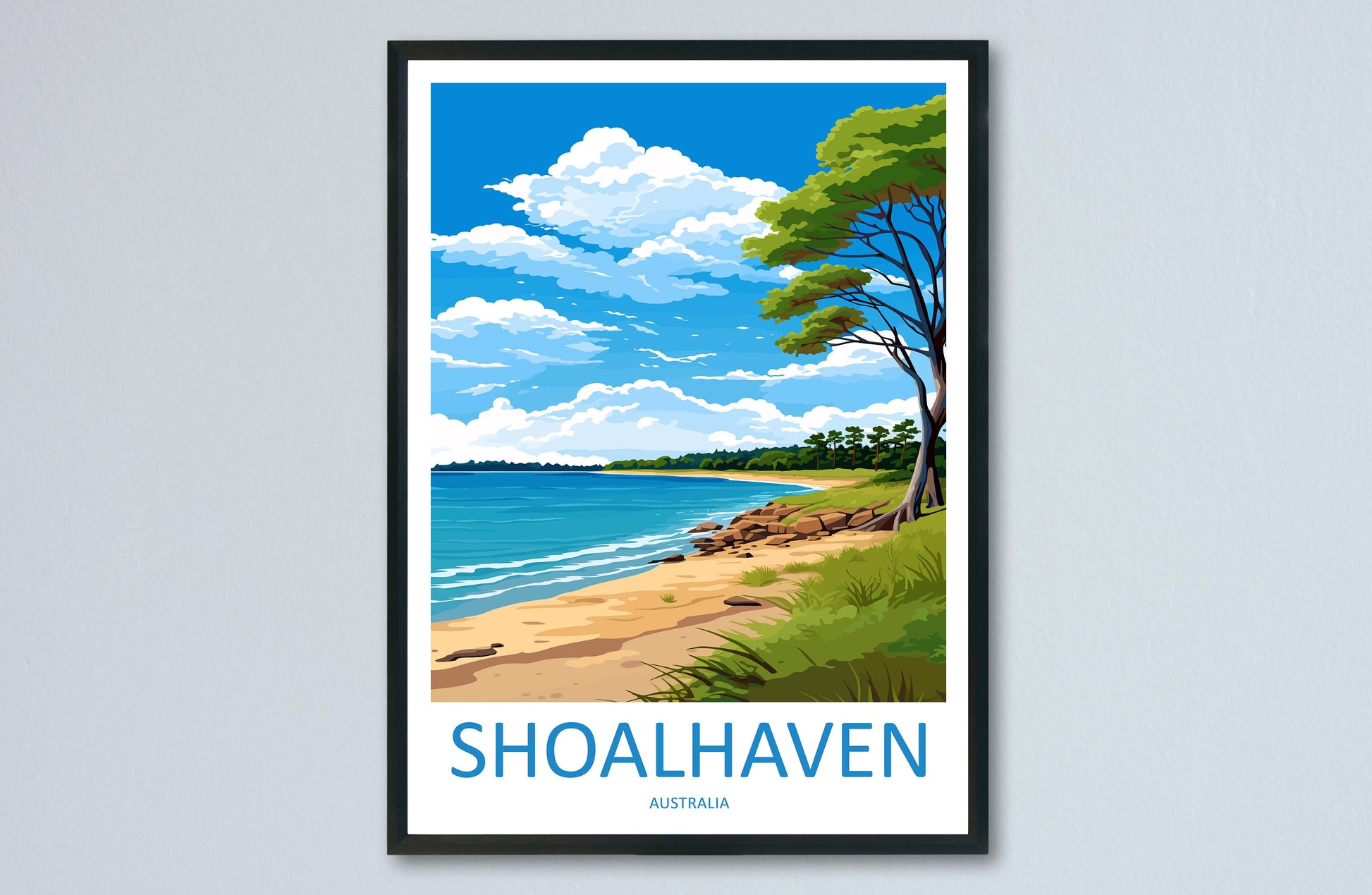 Shoalhaven Travel Print Wall Art Shoalhaven Wall Hanging Home Décor Shoalhaven Gift Art Lovers Wall Art Australia Poster Decor