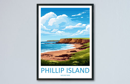 Phillip Island Travel Print Wall Art Phillip Island Wall Hanging Home Décor Phillip Island Gift Art Lovers Wall Art Australia Poster Deco