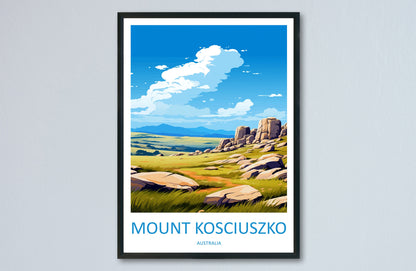 Mount Kosciuszko Travel Print Wall Art Mount Kosciuszko Wall Hanging Home Décor Mount Kosciuszko Gift Art Lovers Wall Art Australia Poster