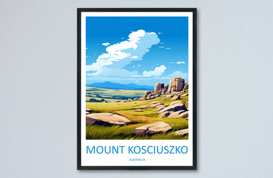 Mount Kosciuszko Travel Print Wall Art Mount Kosciuszko Wall Hanging Home Décor Mount Kosciuszko Gift Art Lovers Wall Art Australia Poster