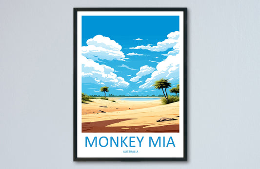 Monkey Mia Travel Print Wall Art Monkey Mia Wall Hanging Home Décor Monkey Mia Gift Art Lovers Wall Art Australia Poster Deco