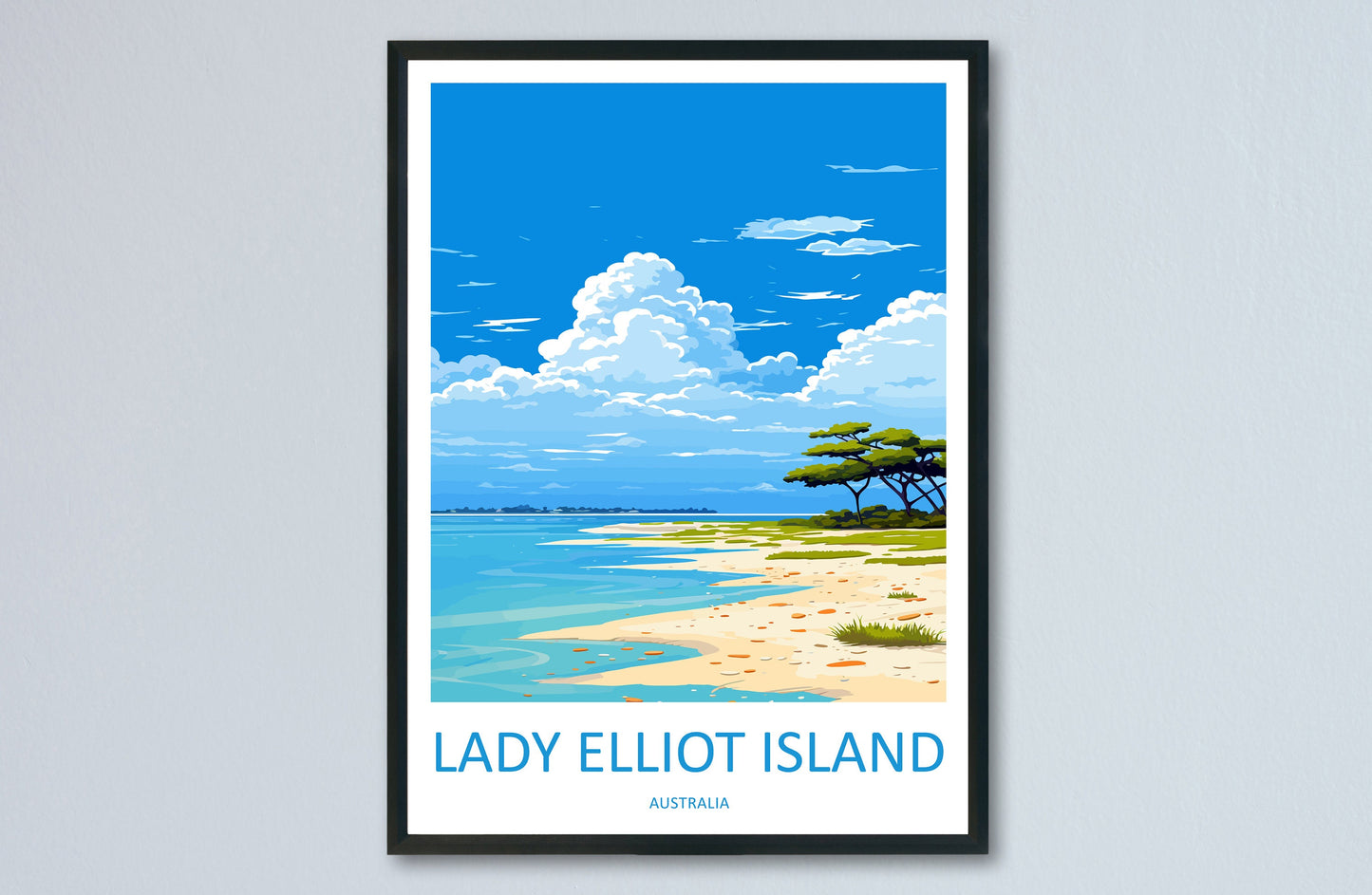 Lady Elliot Island Travel Print Wall Art Lady Elliot Wall Hanging Home Décor Lady Elliot Gift Art Lovers Wall Art Australia Poster Deco