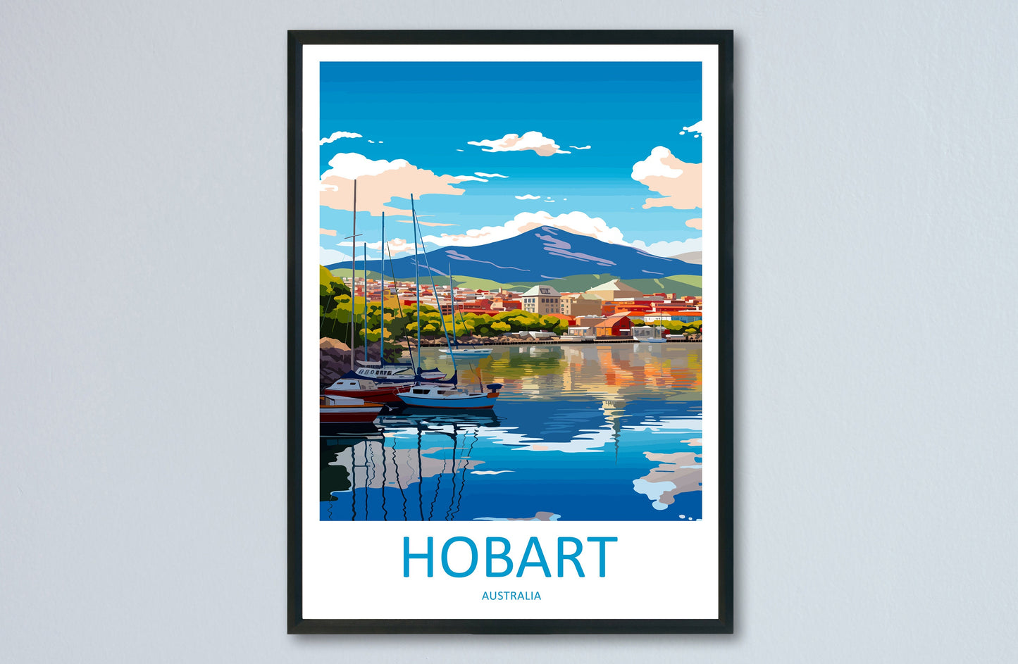 Hobart Travel Print Wall Art Hobart Wall Hanging Home Décor Hobart Gift Art Lovers Wall Art Australia Poster Decor Hobart AU Poster