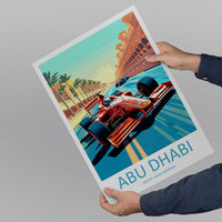 Abu Dhabi Travel Print Wall Decor Abu Dhabi Circuit Poster Motorsport Travel Print Art Print Racing Illustration UAE Race car Travel Art