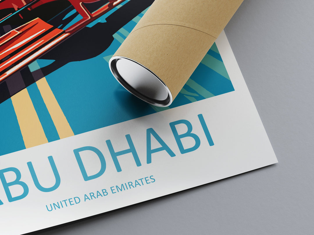 Abu Dhabi Travel Print Wall Decor Abu Dhabi Circuit Poster Motorsport Travel Print Art Print Racing Illustration UAE Race car Travel Art