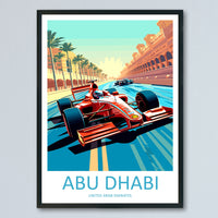 Abu Dhabi Travel Print Wall Decor Abu Dhabi Circuit Poster Motorsport Travel Print Art Print Racing Illustration UAE Race car Travel Art