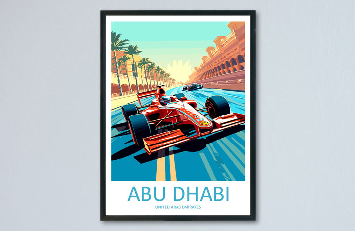 Abu Dhabi Travel Print Wall Decor Abu Dhabi Circuit Poster Motorsport Travel Print Art Print Racing Illustration UAE Race car Travel Art