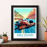Abu Dhabi Travel Print Wall Decor Abu Dhabi Circuit Poster Motorsport Travel Print Art Print Racing Illustration UAE Race car Travel Art