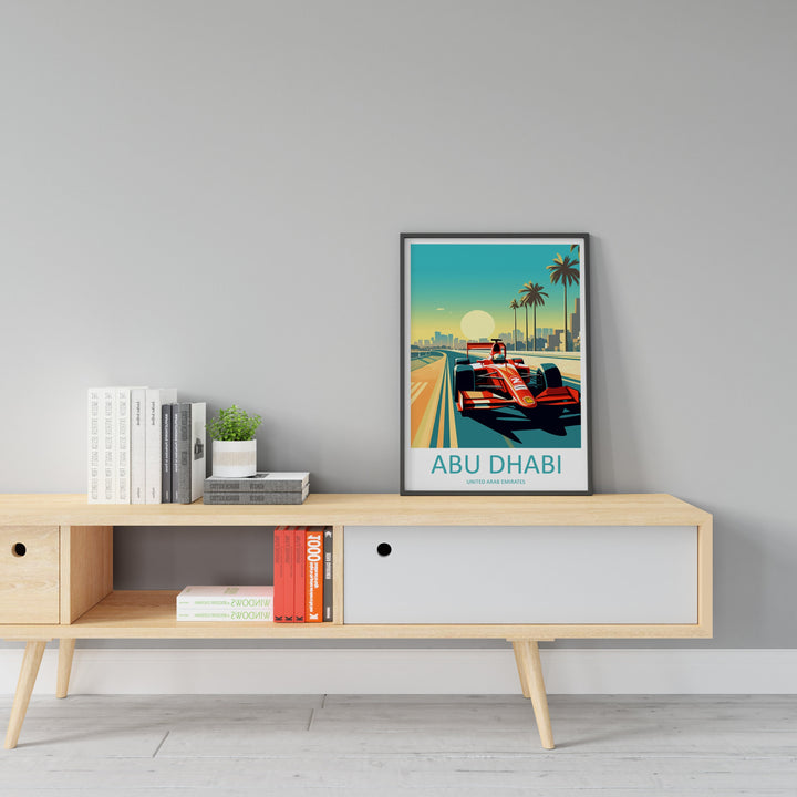 Abu Dhabi Travel Print Wall Decor Abu Dhabi Circuit Poster Motorsport Travel Print Art Print Racing Illustration UAE Race car Travel Art