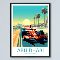 Abu Dhabi Travel Print Wall Decor Abu Dhabi Circuit Poster Motorsport Travel Print Art Print Racing Illustration UAE Race car Travel Art