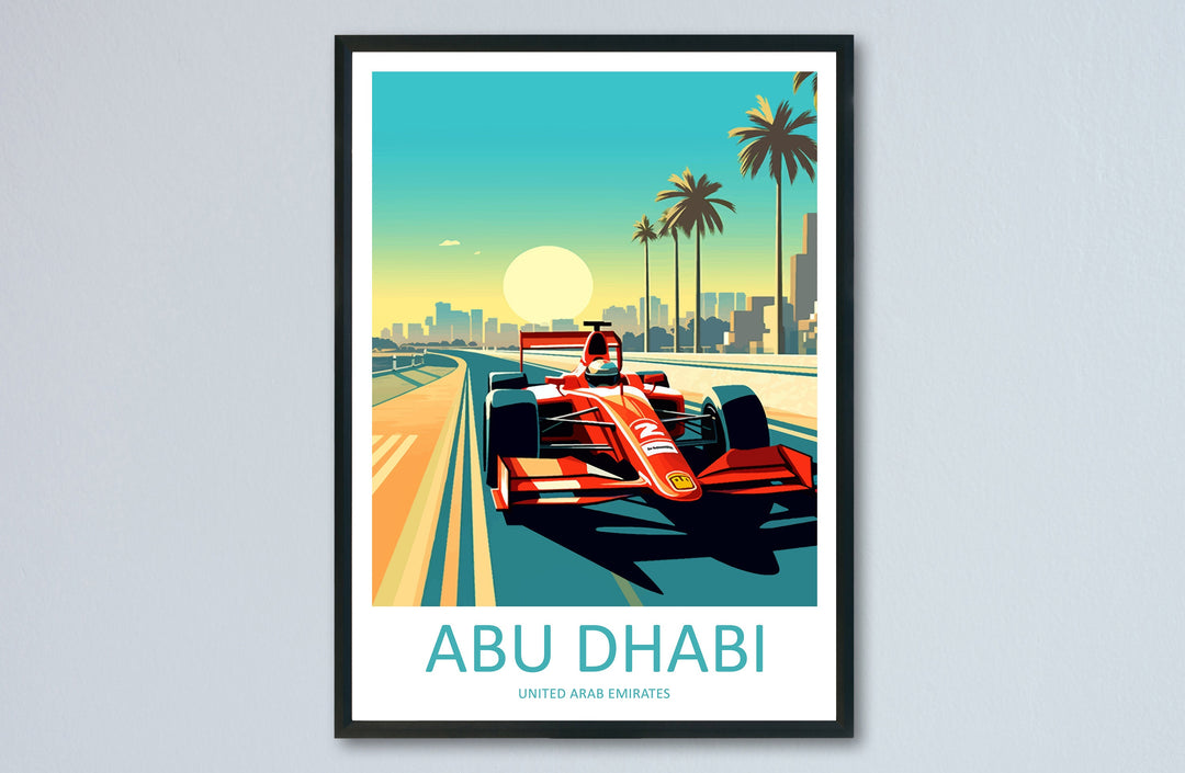 Abu Dhabi Travel Print Wall Decor Abu Dhabi Circuit Poster Motorsport Travel Print Art Print Racing Illustration UAE Race car Travel Art