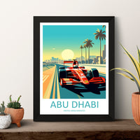 Abu Dhabi Travel Print Wall Decor Abu Dhabi Circuit Poster Motorsport Travel Print Art Print Racing Illustration UAE Race car Travel Art