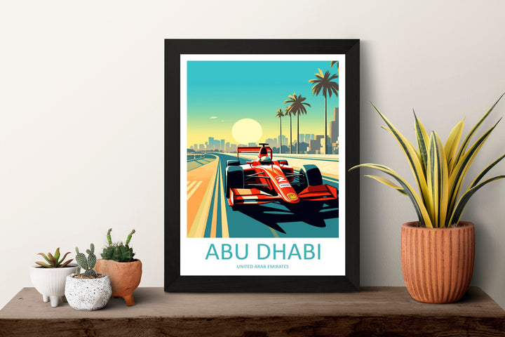 Abu Dhabi Travel Print Wall Decor Abu Dhabi Circuit Poster Motorsport Travel Print Art Print Racing Illustration UAE Race car Travel Art