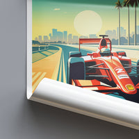Abu Dhabi Travel Print Wall Decor Abu Dhabi Circuit Poster Motorsport Travel Print Art Print Racing Illustration UAE Race car Travel Art