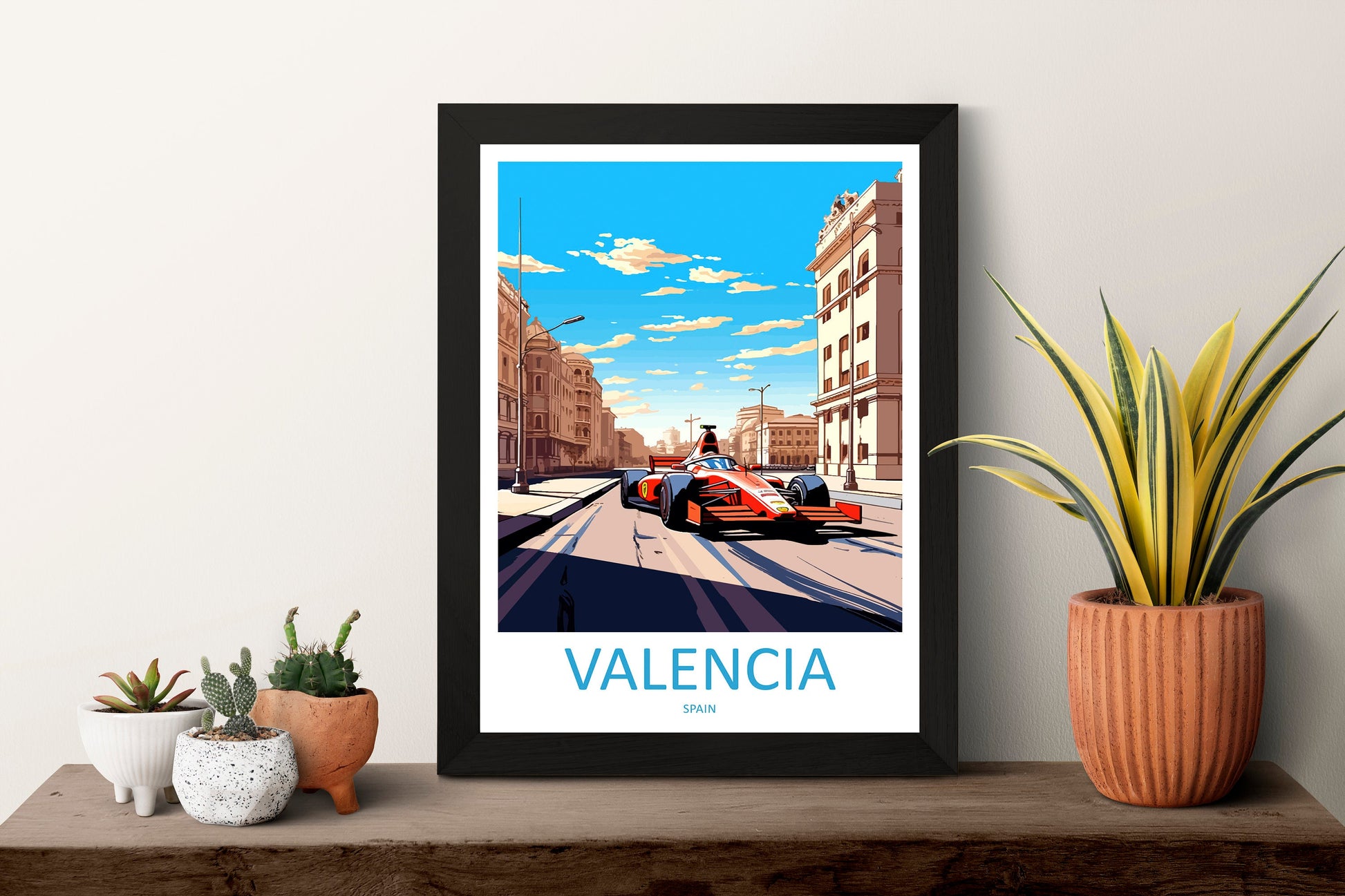 Valencia Travel Print Wall Decor Valencia Circuit Poster Motorsport Travel Print Art Print Racing Illustration Spain Race car Travel Art