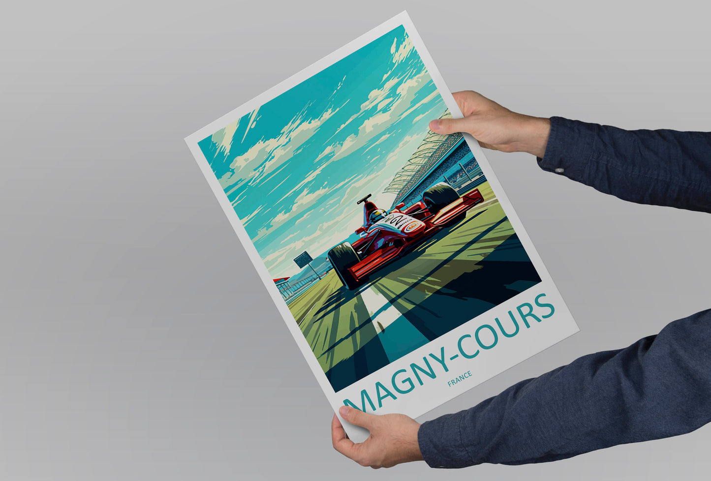 Magny-Cours Travel Print Wall Decor Magny-Cours Circuit Poster Motorsport Travel Print Art Print Racing Illustration France Race car Art