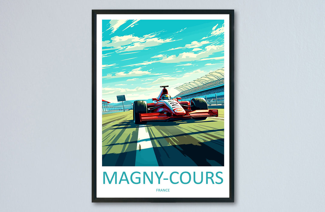 Magny-Cours Travel Print Wall Decor Magny-Cours Circuit Poster Motorsport Travel Print Art Print Racing Illustration France Race car Art