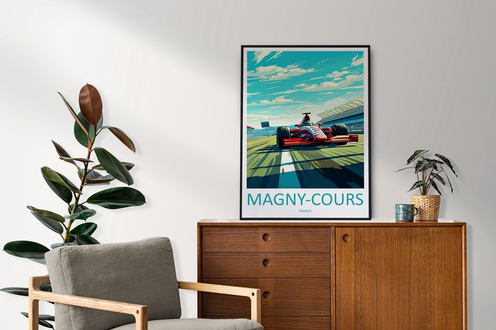 Magny-Cours Travel Print Wall Decor Magny-Cours Circuit Poster Motorsport Travel Print Art Print Racing Illustration France Race car Art