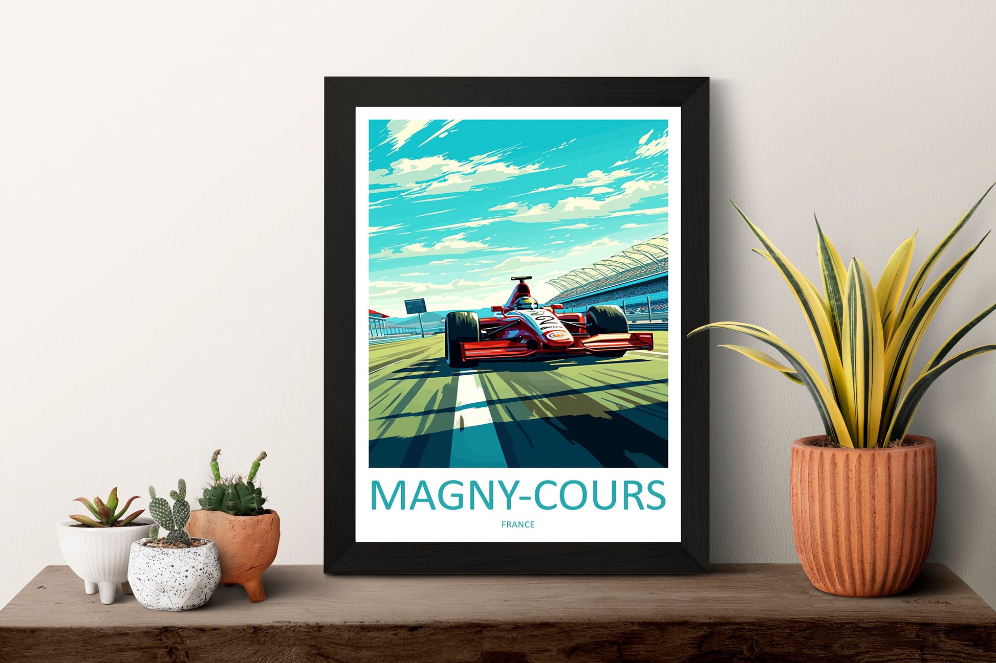 Magny-Cours Travel Print Wall Decor Magny-Cours Circuit Poster Motorsport Travel Print Art Print Racing Illustration France Race car Art