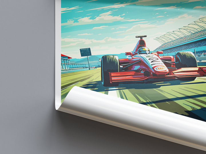 Magny-Cours Travel Print Wall Decor Magny-Cours Circuit Poster Motorsport Travel Print Art Print Racing Illustration France Race car Art