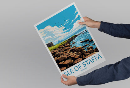 Isle Of Staffa Travel Print Wall Art Isle Of Staffa Wall Hanging Home Décor Isle Of Staffa Gift Art Lovers Scotland Art Lover Gift Isle
