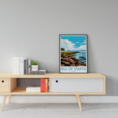Isle Of Staffa Travel Print Wall Art Isle Of Staffa Wall Hanging Home Décor Isle Of Staffa Gift Art Lovers Scotland Art Lover Gift Isle