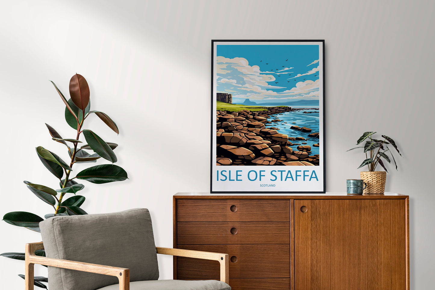 Isle Of Staffa Travel Print Wall Art Isle Of Staffa Wall Hanging Home Décor Isle Of Staffa Gift Art Lovers Scotland Art Lover Gift Isle