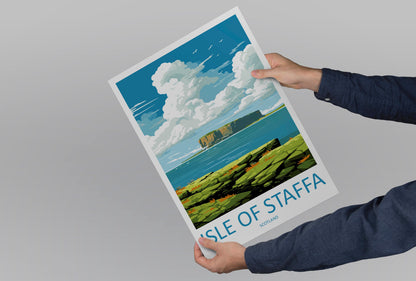 Isle Of Staffa Travel Print Wall Art Isle Of Staffa Wall Hanging Home Décor Isle Of Staffa Gift Art Lovers Scotland Art Lover Gift Isle