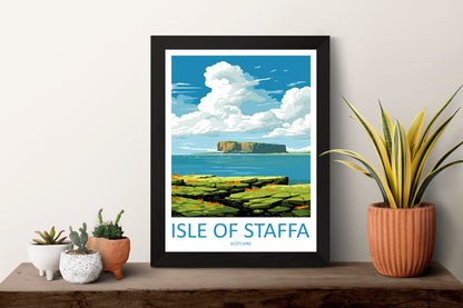 Isle Of Staffa Travel Print Wall Art Isle Of Staffa Wall Hanging Home Décor Isle Of Staffa Gift Art Lovers Scotland Art Lover Gift Isle