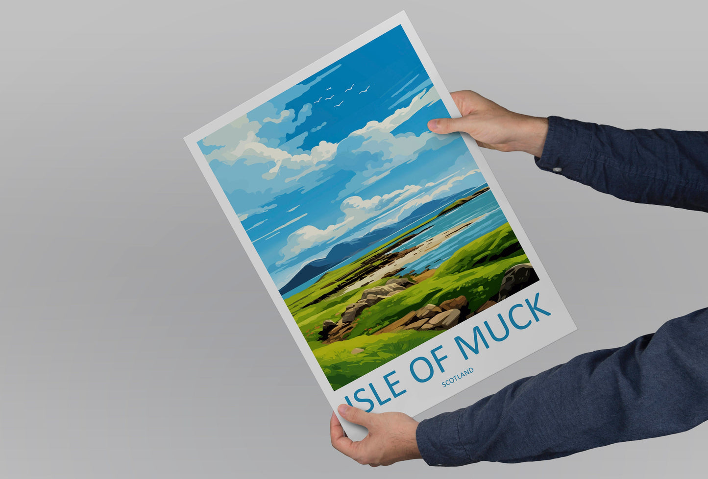 Isle Of Muck Travel Print Wall Art Isle Of Muck Wall Hanging Home Décor Isle Of Muck Gift Art Lovers Scotland Art Lover Travel Gift
