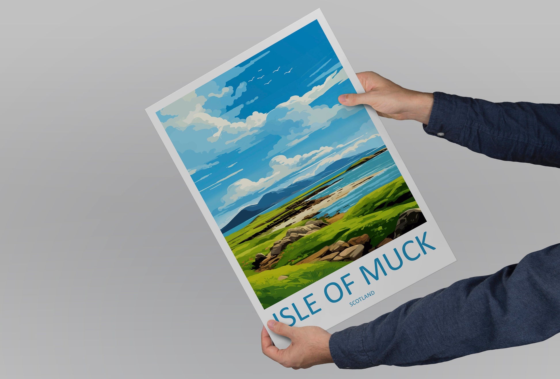 Isle Of Muck Travel Print Wall Art Isle Of Muck Wall Hanging Home Décor Isle Of Muck Gift Art Lovers Scotland Art Lover Travel Gift