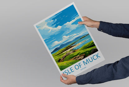Isle Of Muck Travel Print Wall Art Isle Of Muck Wall Hanging Home Décor Isle Of Muck Gift Art Lovers Scotland Art Lover Travel Gift