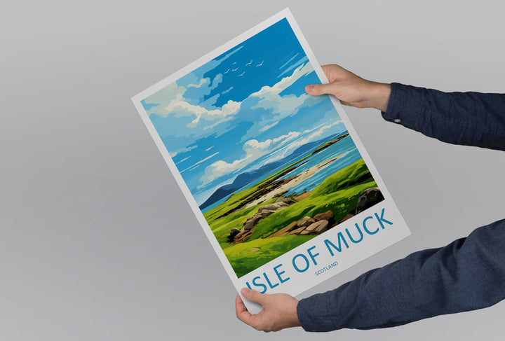 Isle Of Muck Travel Print Wall Art Isle Of Muck Wall Hanging Home Décor Isle Of Muck Gift Art Lovers Scotland Art Lover Travel Gift