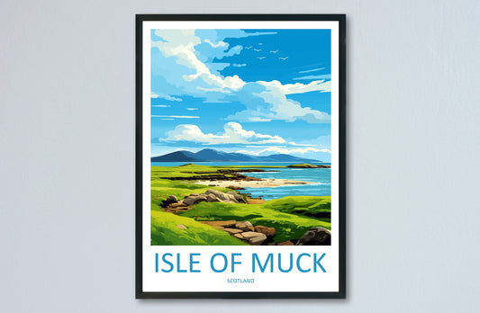 Isle Of Muck Travel Print Wall Art Isle Of Muck Wall Hanging Home Décor Isle Of Muck Gift Art Lovers Scotland Art Lover Travel Gift