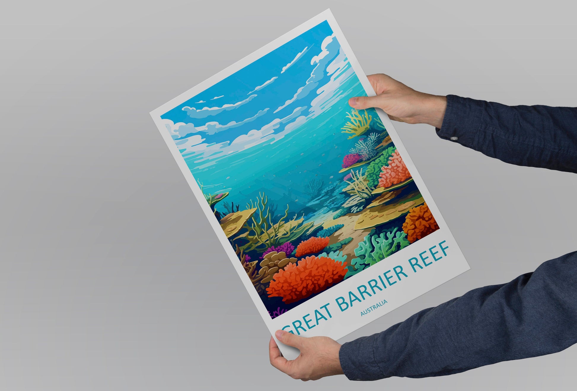 Great Barrier Reef Travel Print Wall Art Great Barrier Reef Wall Hanging Home Décor Great Barrier Reef Gift Art Lovers Wall Art Australia