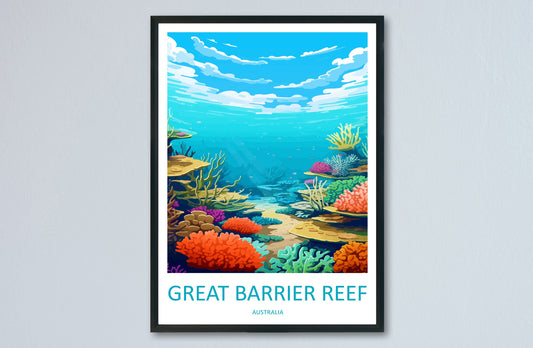 Great Barrier Reef Travel Print Wall Art Great Barrier Reef Wall Hanging Home Décor Great Barrier Reef Gift Art Lovers Wall Art Australia