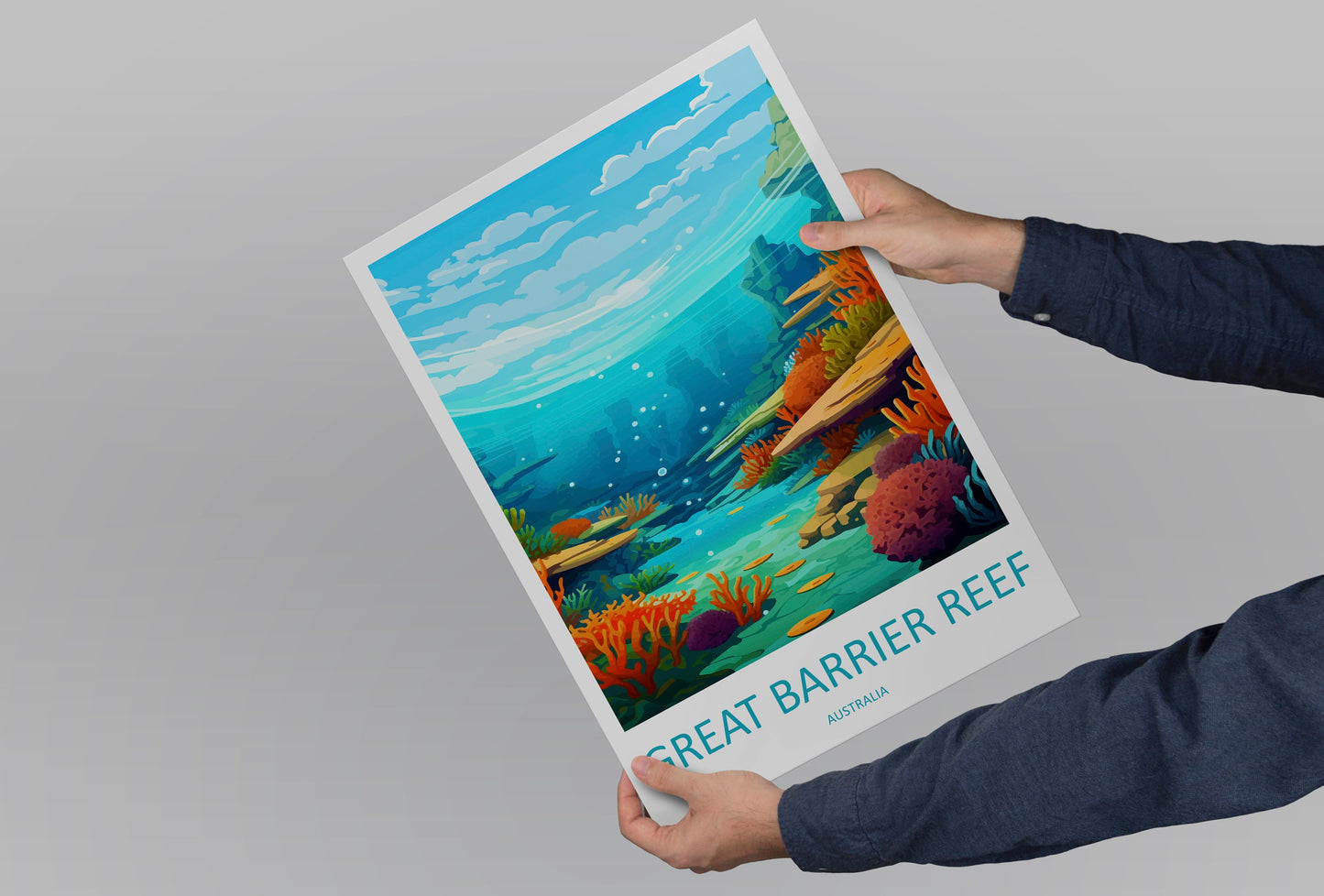 Great Barrier Reef Travel Print Wall Art Great Barrier Reef Wall Hanging Home Décor Great Barrier Reef Gift Art Lovers Wall Art Australia