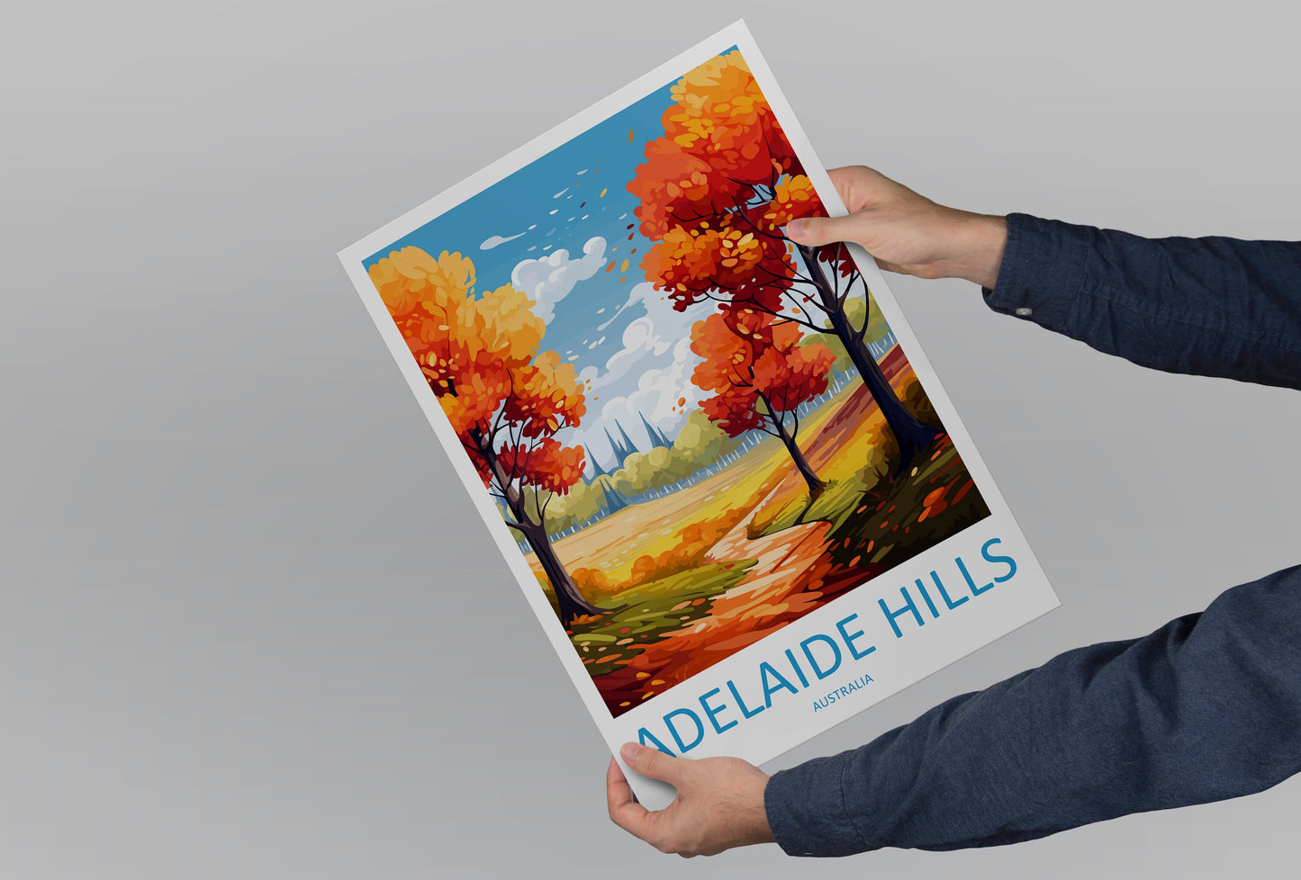 Adelaide Hills Travel Print Wall Art Adelaide Hills Wall Hanging Home Décor Adelaide Hills Gift Art Lovers Australia Art Lover Gift