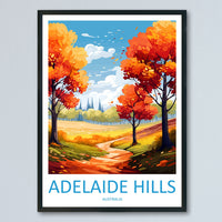 Adelaide Hills Travel Print Wall Art Adelaide Hills Wall Hanging Home Décor Adelaide Hills Gift Art Lovers Australia Art Lover Gift