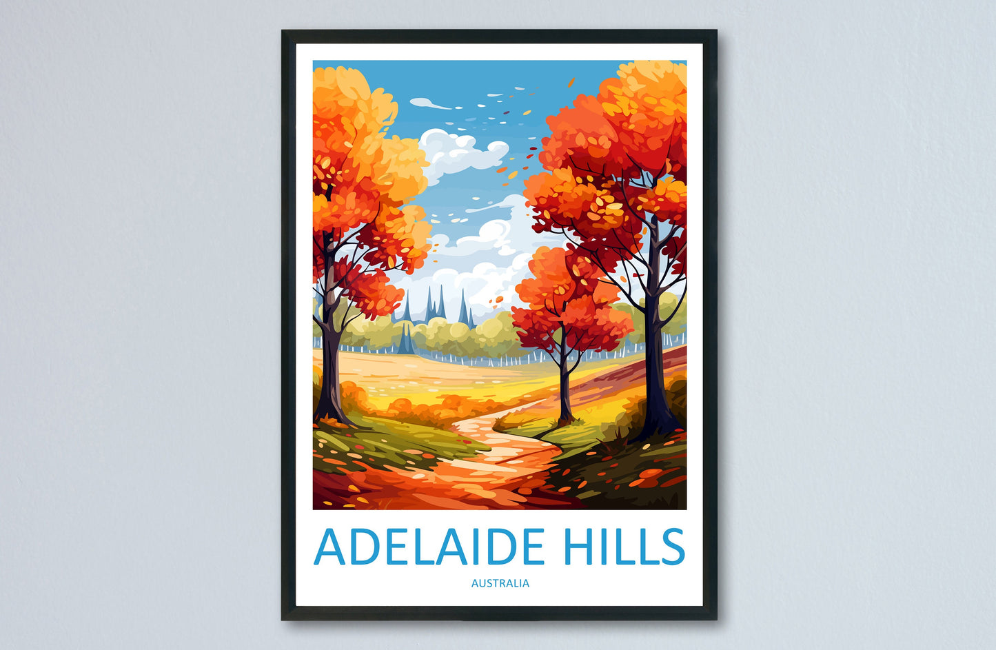 Adelaide Hills Travel Print Wall Art Adelaide Hills Wall Hanging Home Décor Adelaide Hills Gift Art Lovers Australia Art Lover Gift
