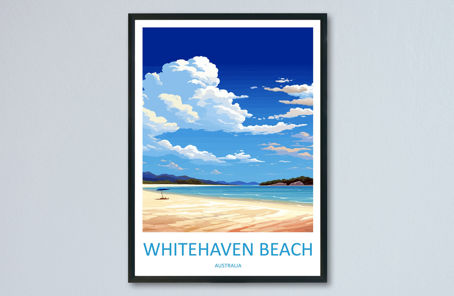 Whitehaven Beach Travel Print Wall Art Whitehaven Beach Wall Hanging Home Décor Whitehaven Beach Gift Art Lovers Australia Art Lover Gift