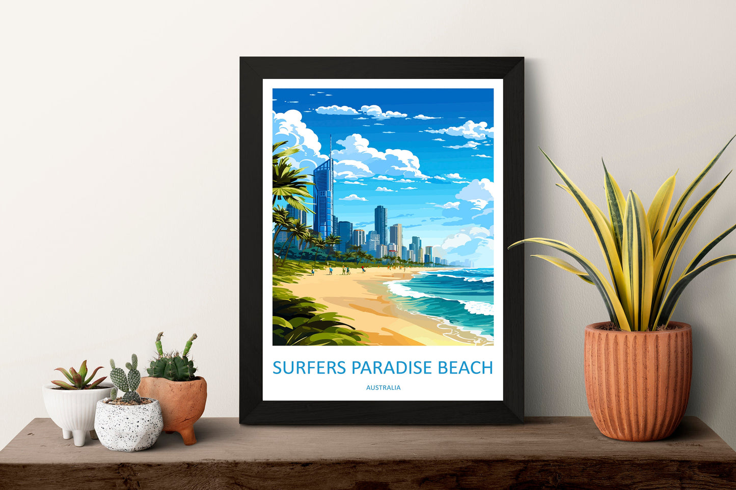 Surfers Paradise Beach Travel Print Wall Art Surfers Paradise Wall Hanging Home Décor Surfers Paradise Gift Art Lovers Australia Art Lover