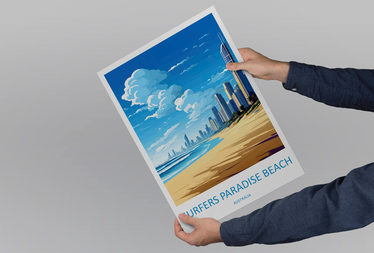 Surfers Paradise Beach Travel Print Wall Art Surfers Paradise Wall Hanging Home Décor Surfers Paradise Gift Art Lovers Australia Art Lover