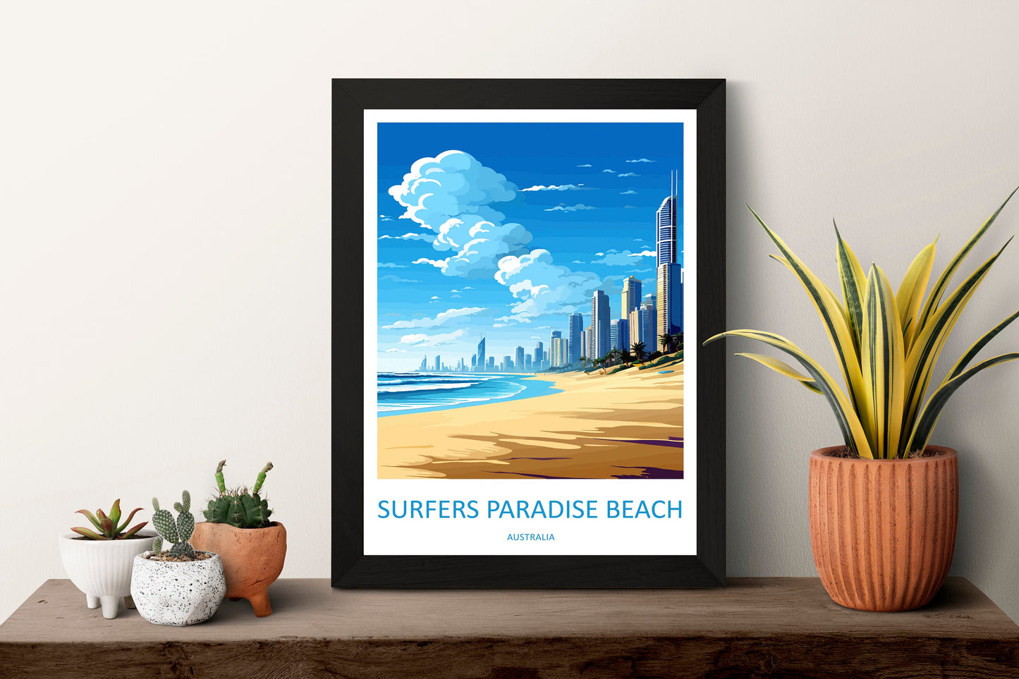 Surfers Paradise Beach Travel Print Wall Art Surfers Paradise Wall Hanging Home Décor Surfers Paradise Gift Art Lovers Australia Art Lover