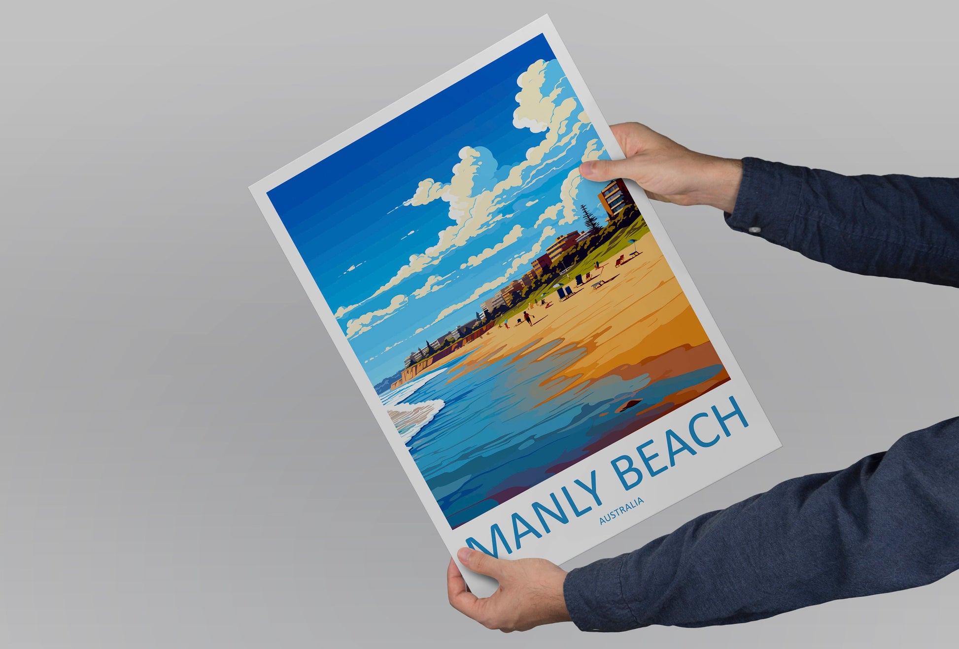 Manly Beach Travel Print Wall Art Manly Beach Wall Hanging Home Décor Manly Beach Gift Art Lovers Australia Art Lover Gift