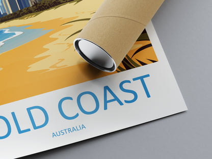 Gold Coast Travel Print Wall Art Gold Coast Wall Hanging Home Décor Gold Coast Gift Art Lovers Wall Art Australia Poster Deco