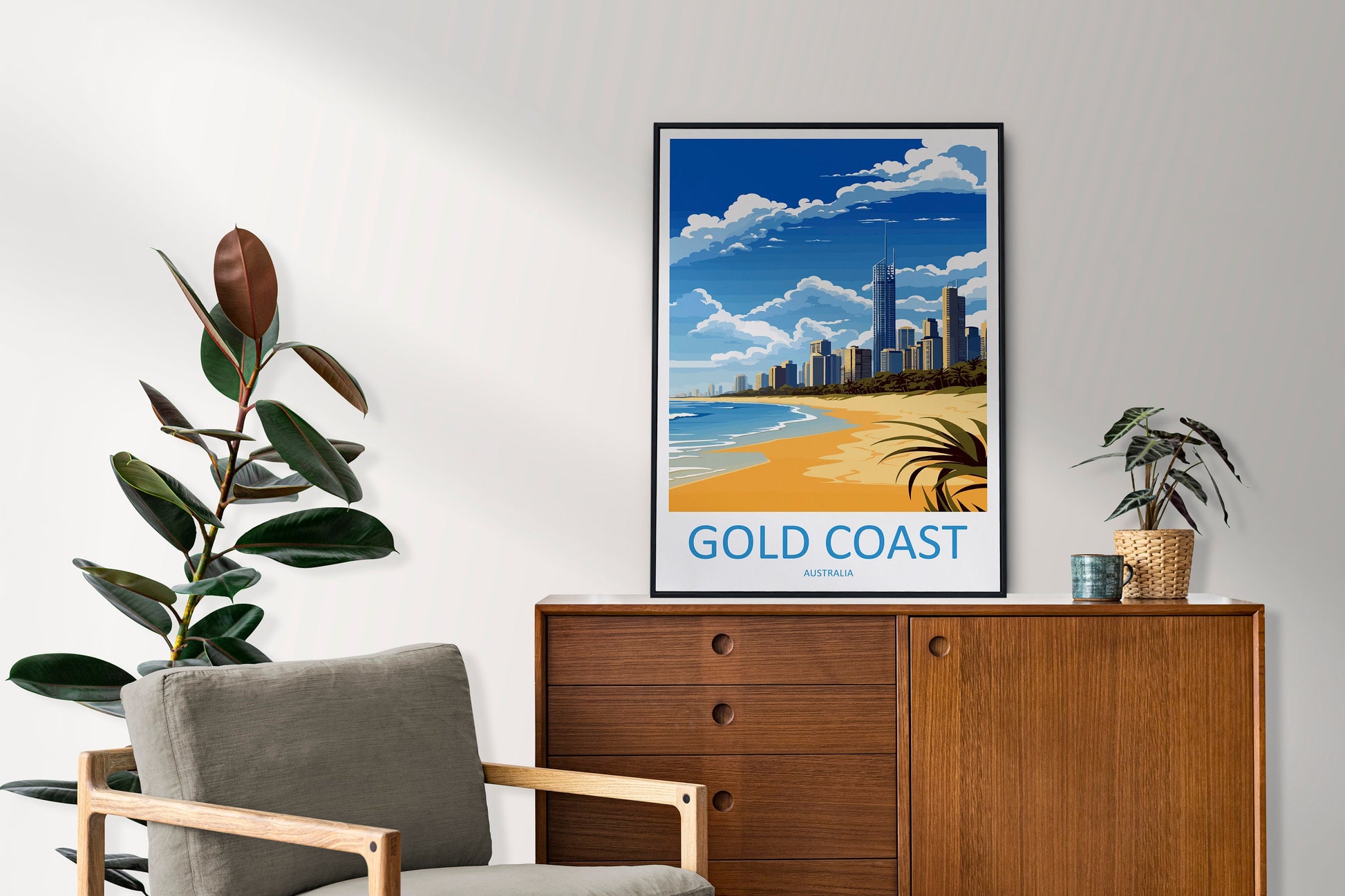 Gold Coast Travel Print Wall Art Gold Coast Wall Hanging Home Décor Gold Coast Gift Art Lovers Wall Art Australia Poster Deco